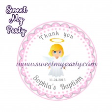 Girl Baptism stickers,Girl Christening thank you tags,(8) Girl Baptism stickers,Girl Christening thank you tags,(8)